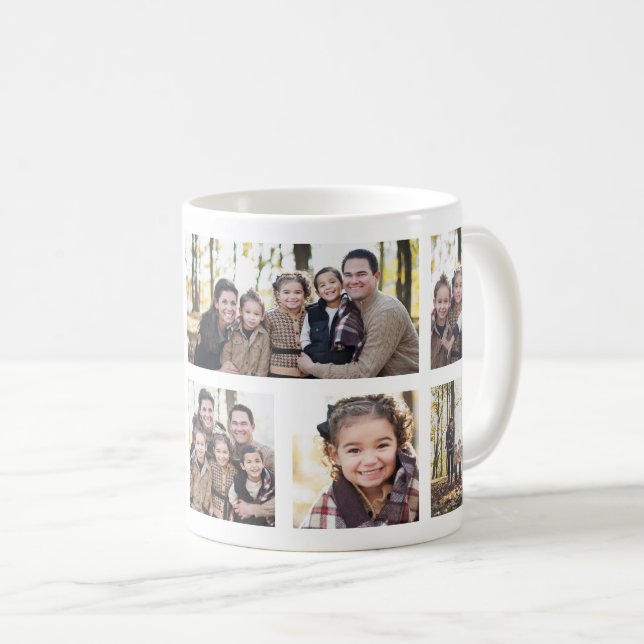 Mug Huit photos collent sans texte (Devant droit)
