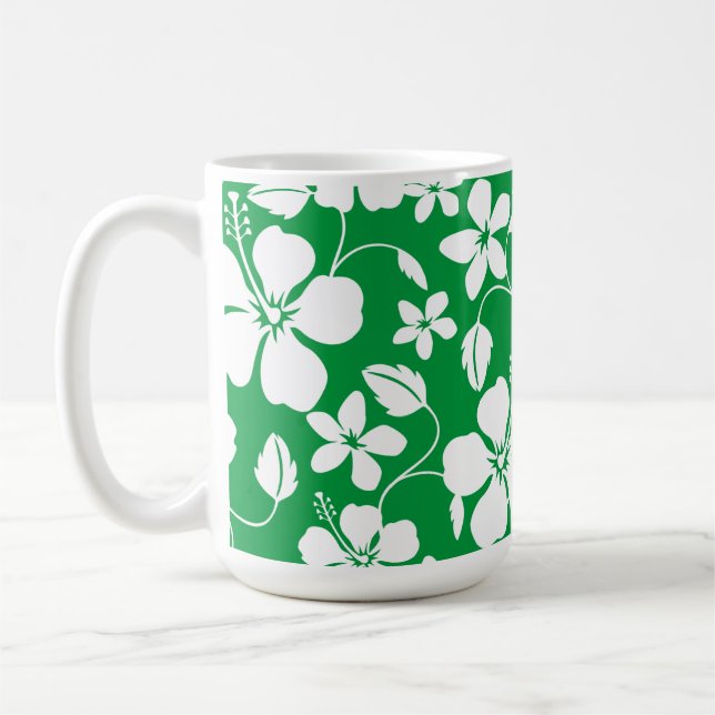 MUG HULA HAÏIENNE (HIBISCUS) VERT (Gauche)