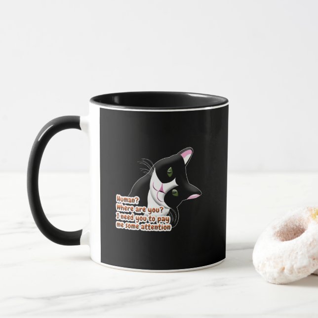 Mug Humain ? Où es-tu ? Chat (Avec donut)