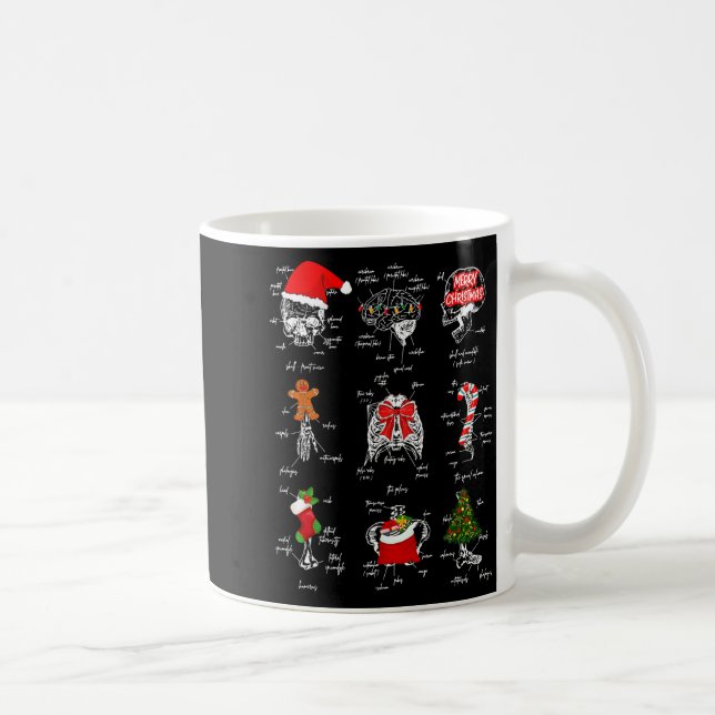 Mug Human Skeleton Anatomy Christmas Medical Student X (Droite)