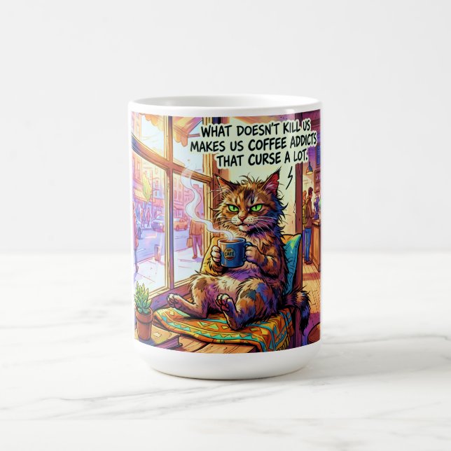 Mug humoristique avec design de chat grincheux (Centre)