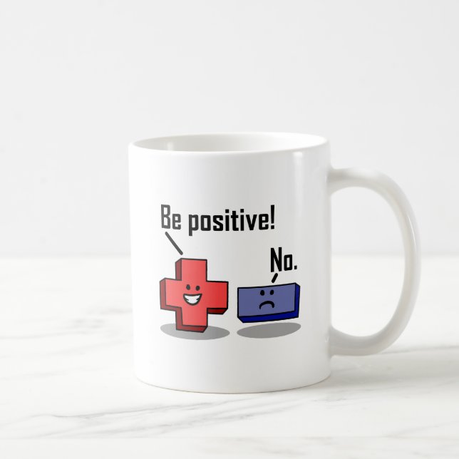 Mug Humoristique Sois Positif (Droite)