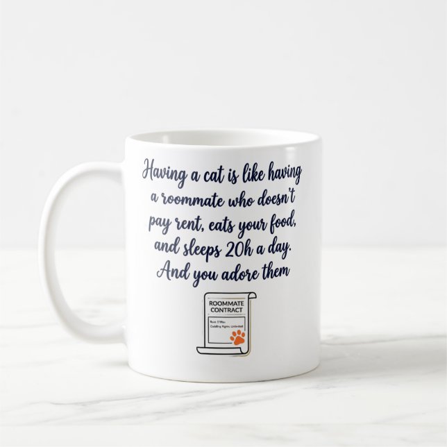 Mug Humorous Gift for Cat Owners (Gauche)