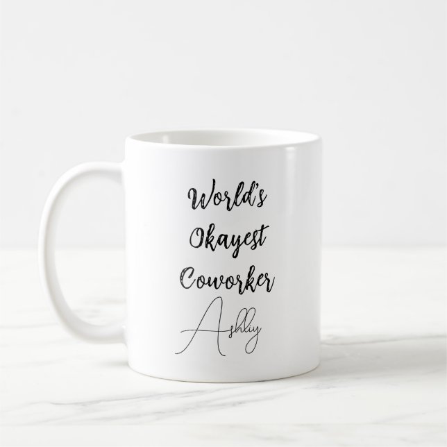 Mug Humour amusant de texte personnalisé Coworker le p (Gauche)