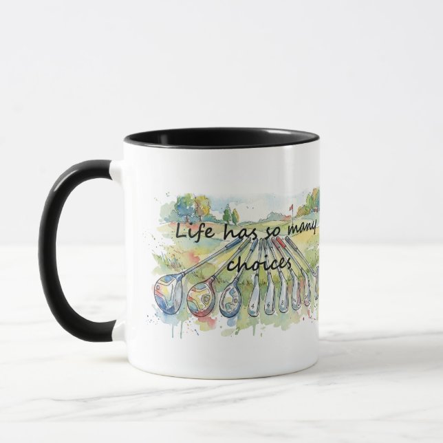 Mug Humour Amusant Golf Citation Choix De Vie (Gauche)