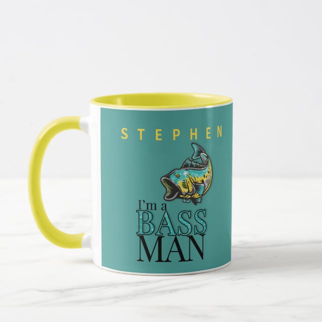 Mug Humour Bass Man avec nom (Gauche)