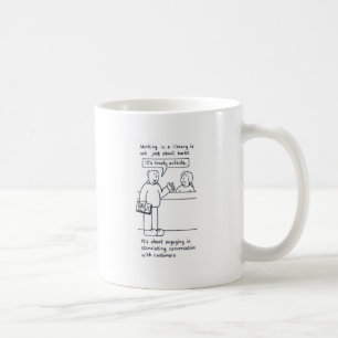 Mug Humour de bibliothécaire, client parlant du temps