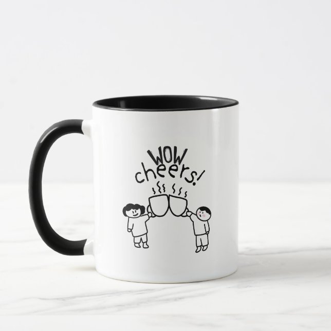 Mug Humour de Bureau Minimal Café | café puis e-mails (Gauche)