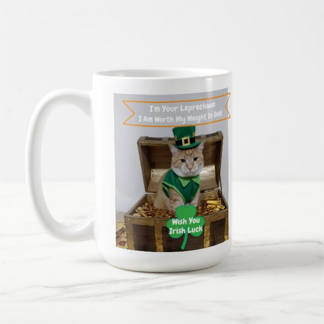 Mug Humour de chat pour la Saint-Patrick  (Gauche)