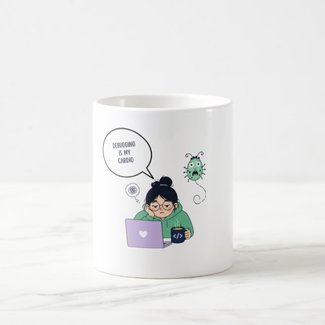 Mug Humour de débogage de codage drôle  (Centre)