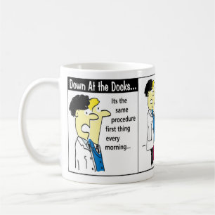 Mug Humour de dessin du conteneur d'expédition de Dock