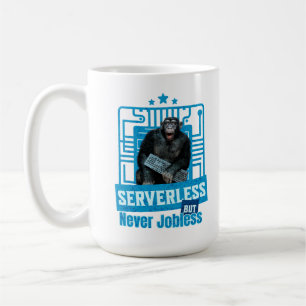 Mug Humour de développeur singe drôle sans serveur