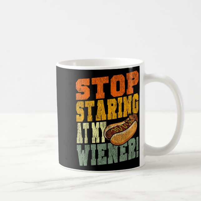 Mug Humour de hot dog Jeu de mots coquin Arrête de reg (Droite)