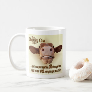 Mug Humour De La Vieillesse, Vache Cheeky, Wee.