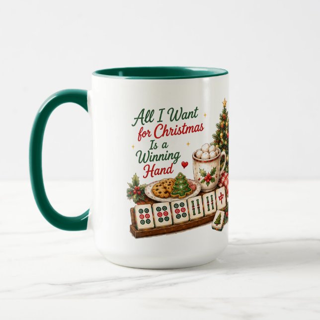 Mug Humour de Mahjong de Noël  (Gauche)