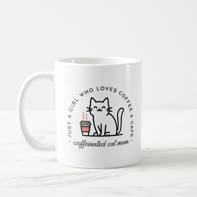 Mug Humour de maman de chat et accro au café (Gauche)
