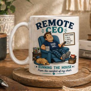 Mug Humour de PDG à distance – Laid‑Back Dad Life Art