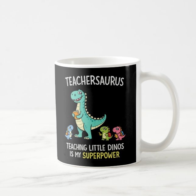 Mug Humour de professeur Teachersaurus avec de petits  (Droite)