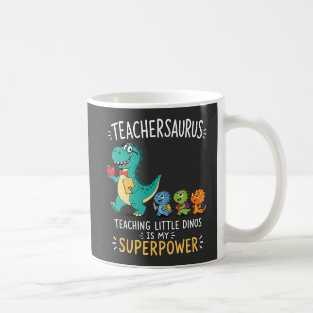 Mug Humour de professeur Teachersaurus avec de petits  (Droite)
