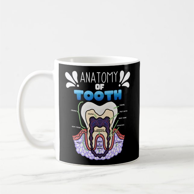 Mug Humour Dentiste D'Anatomie Des Dents Pour Orthodon (Gauche)
