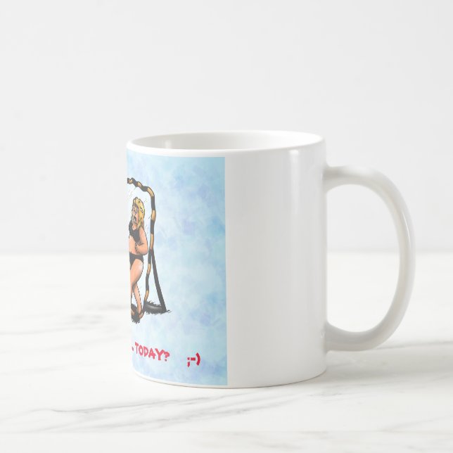 Mug Humour dessin humoristique effrayée femme regardan (Droite)