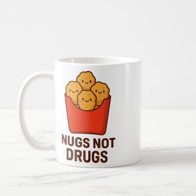 Mug Humour drôle de nuggets de poulet, Nugs pas de dro (Gauche)