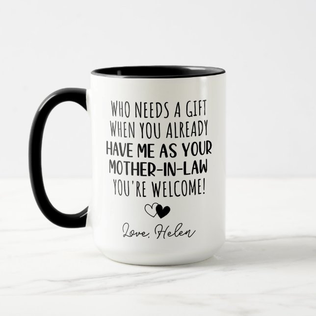 Mug Humour Fils En Droit Don De Mère En Droit affectio (Gauche)