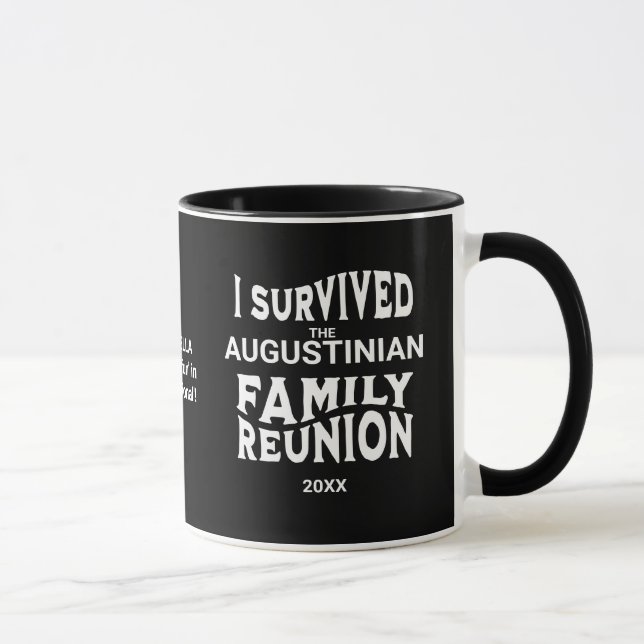 Mug Humour I Survived Famille Réunion Personnalisée (Droite)