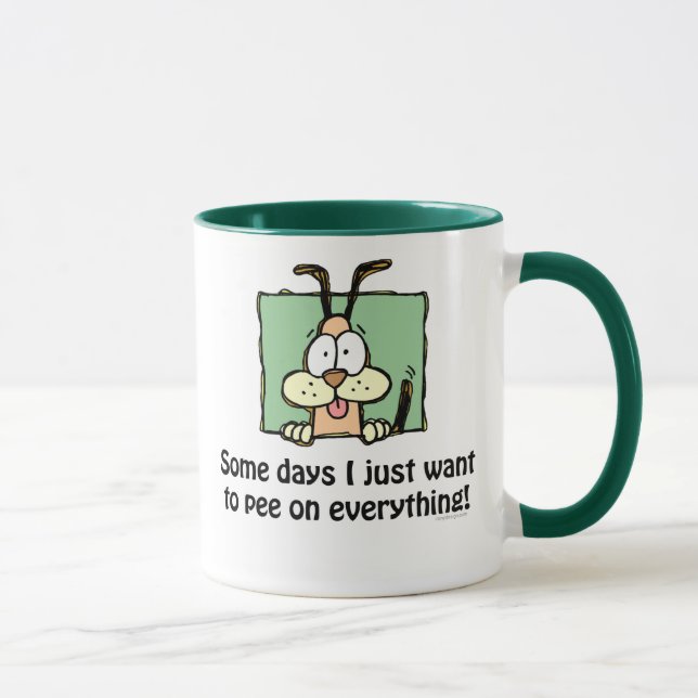 Mug Humour idiot de pipi de chien (Droite)