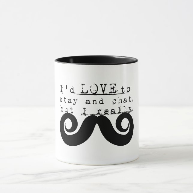 Mug Humour Noir Drôle Je Moustache (Centre)