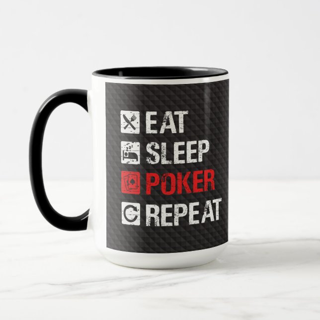 Mug Humour poker - Eat sleep poker repeat (Gauche)