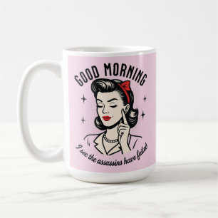 Mug Humour rétro des Assassins du bon matin ayant écho