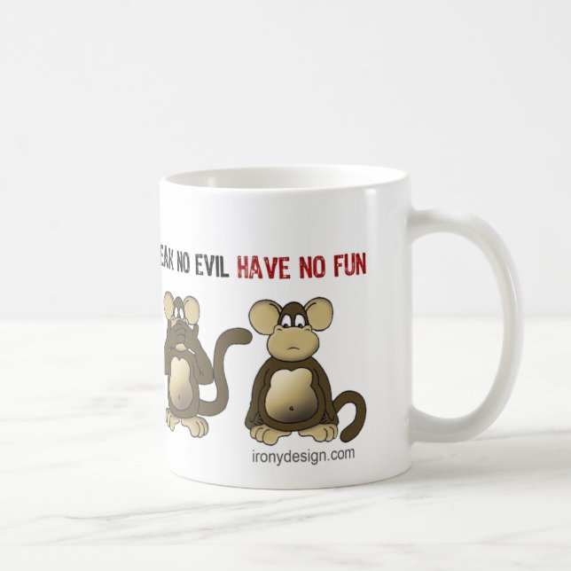 Mug Humour sage de 4 singes (Droite)