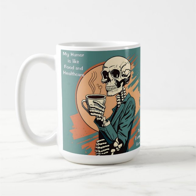 Mug Humour Sombre : Nourriture et Santé (Gauche)