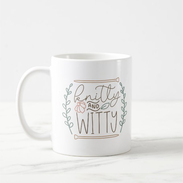 Mug Humour Tricot Knitty Et Witty Slogan (Gauche)
