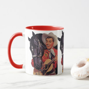 Mug Humour vintage, Cowboy chantant de la musique à so