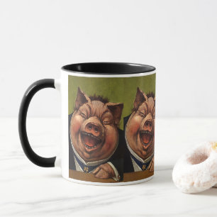 Mug Humour vintage, Drôle porc victorien rire