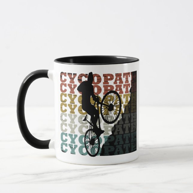 Mug Humour VTT - Cyclisme Drôle - Cycopathe (Gauche)