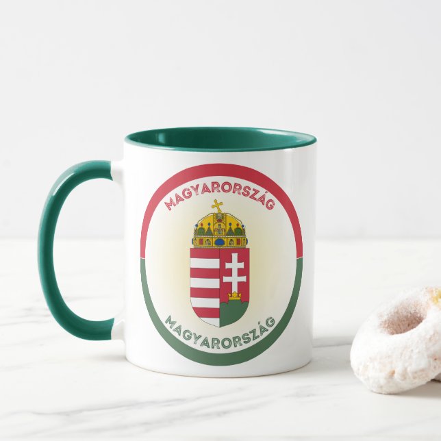 Mug Hungary Coat of Arms Circle Shape (Avec donut)