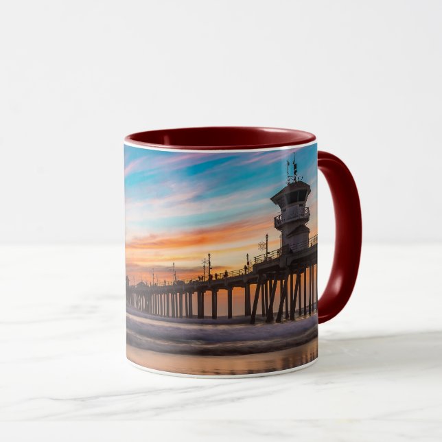 Mug Huntington Beach Pier au coucher du soleil (Devant droit)