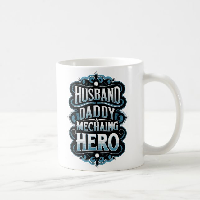 Mug "Husband Daddy Mechanic Hero - Dons amusants pour  (Droite)