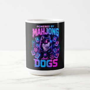 Mug Husky Cyberpunk Néon Mahjong Amoureux des Chiens d