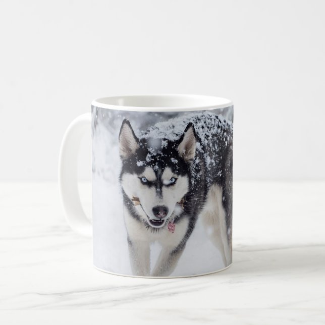 Mug Husky dans la neige (Devant gauche)