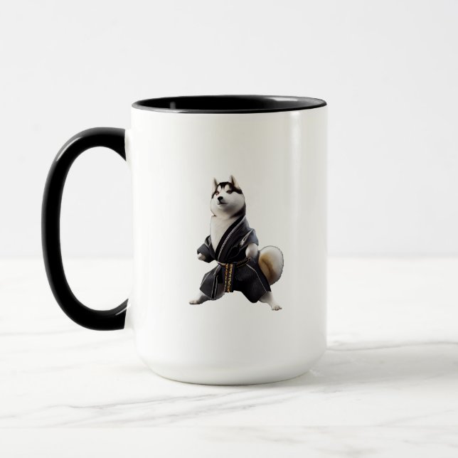 Mug Husky Dog connaît Karate, Husky Dog Karate Player (Gauche)