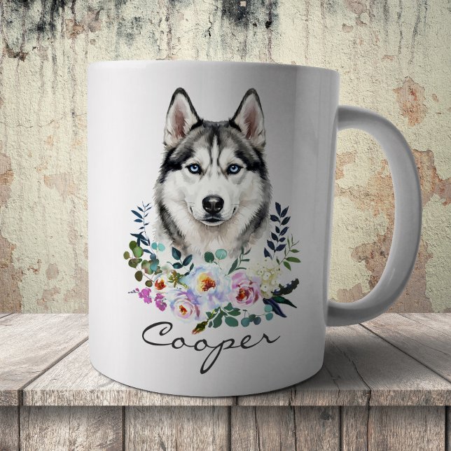 Mug Husky sibérien à l'aquarelle (Créateur téléchargé)