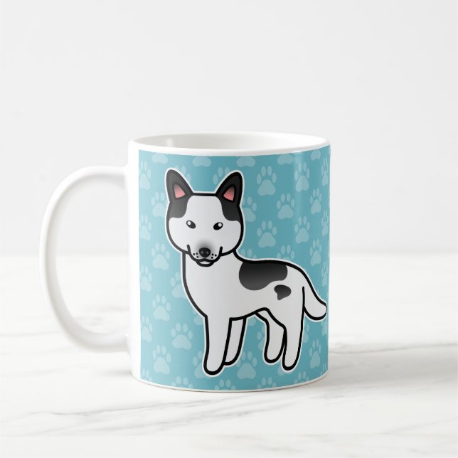 Mug Husky Sibérien de dessin animé pie noir (Gauche)