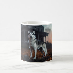 Mug Husky sibérien Halloween Épouvantable