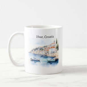 Mug Hvar Croatia Watercolor Travel