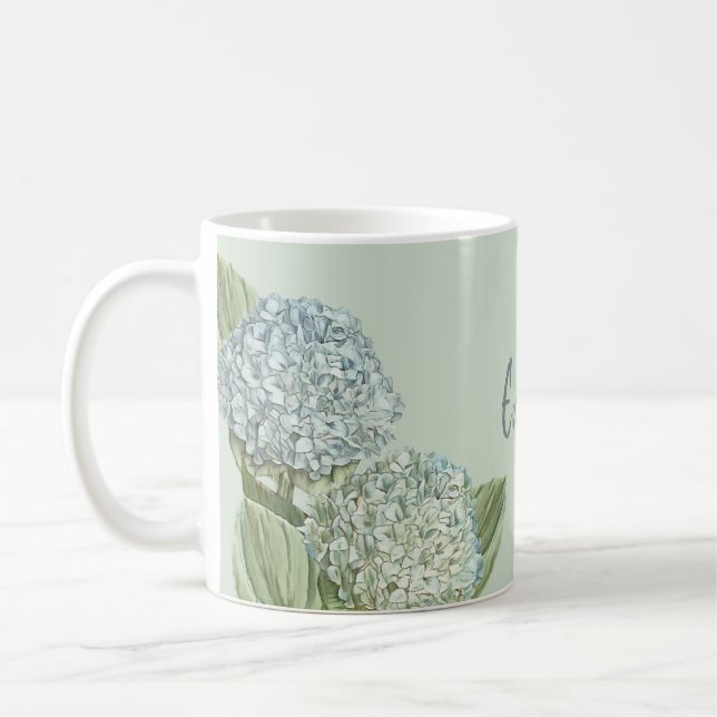 Mug Hydrangea Bleu/Vert Sage (Gauche)