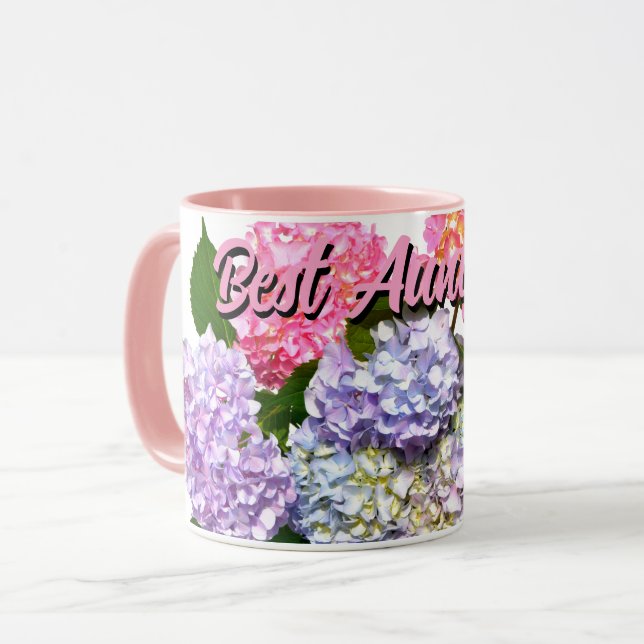 Mug Hydrangea Bouquet meilleure tante jamais (Devant gauche)